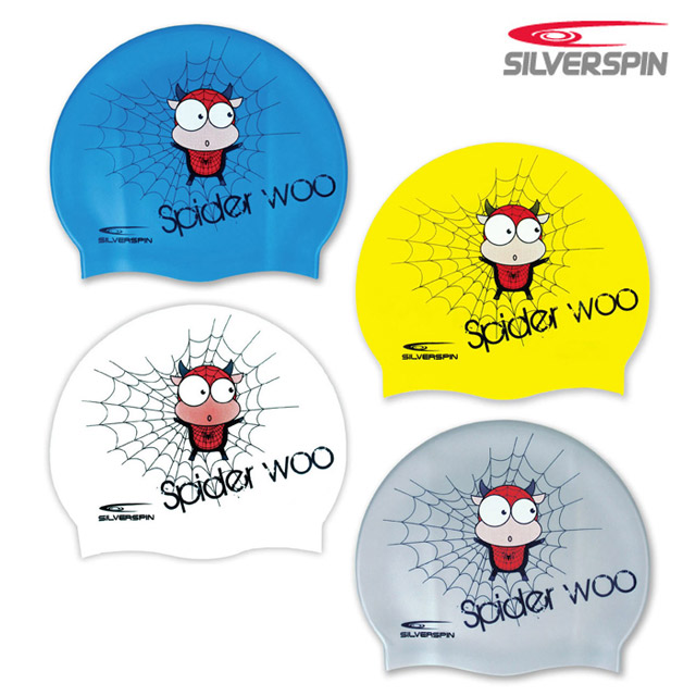 실버스핀 실리콘수모 SIC006 SPIDER WOO 수영모자